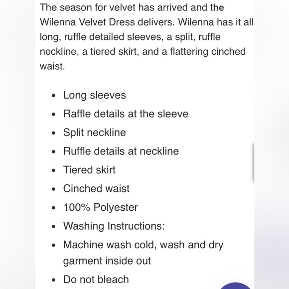 Spartina449 Elegant Black Velvet Dress Size XXL Wilenna Velvet Black Dress NWT - Picture 14 of 17